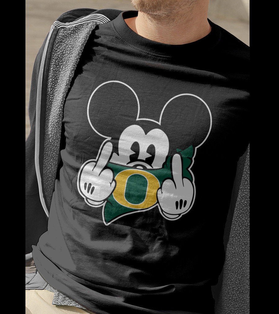 Oregon Ducks Mickey Middle Finger T-Shirt