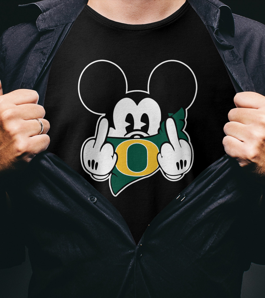 Oregon Ducks Mickey Middle Finger T-Shirt