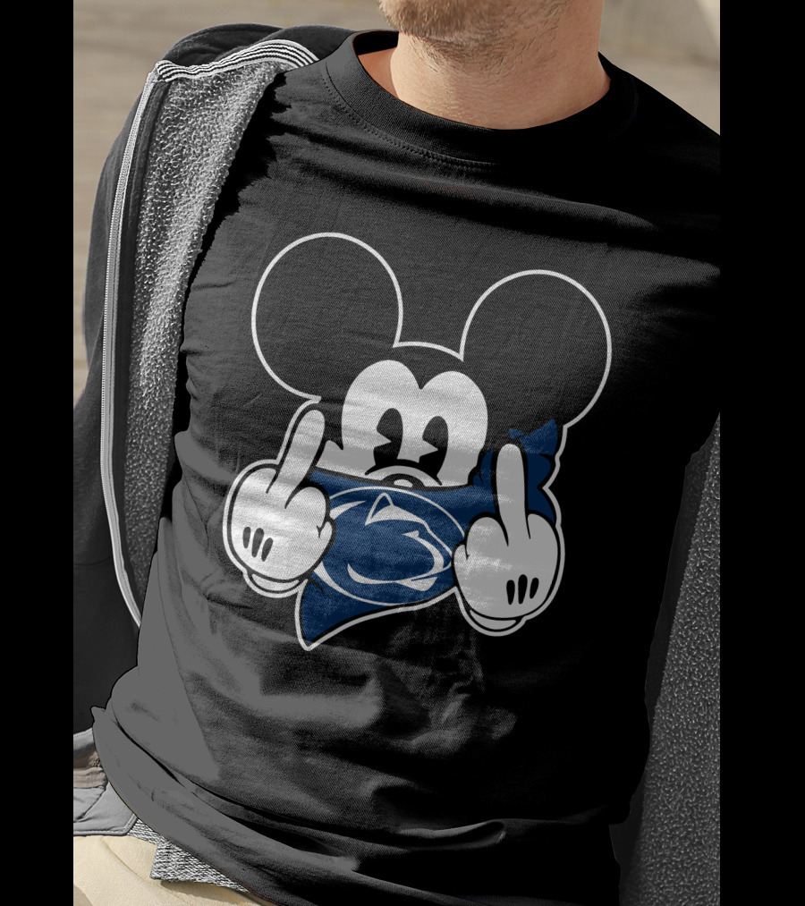 Penn State Nittany Lions Mickey Mouse Middle Finger Bandana T-Shirt