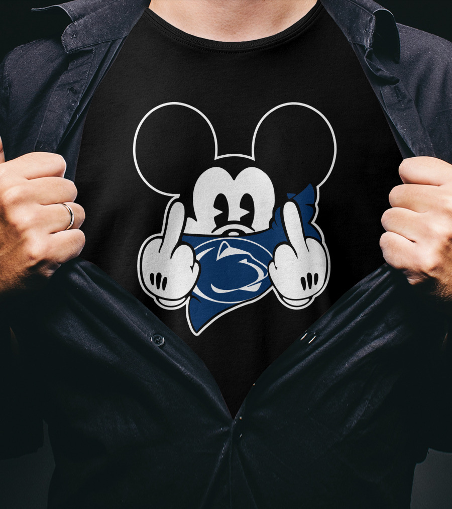 Penn State Nittany Lions Mickey Mouse Middle Finger Bandana T-Shirt