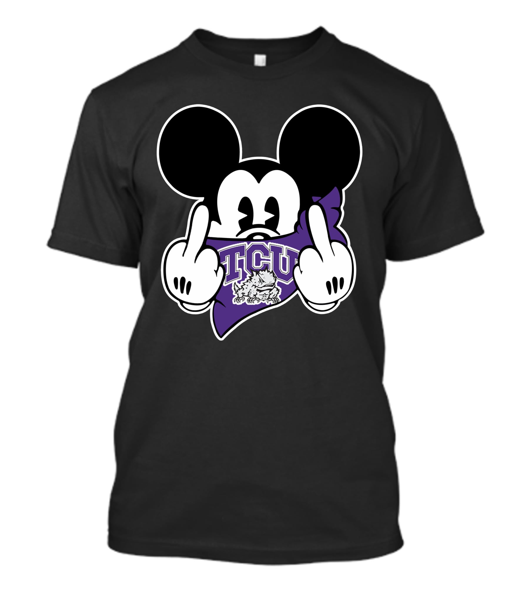 TCU Horned Frogs Mickey Logo With Gesture T-Shirt