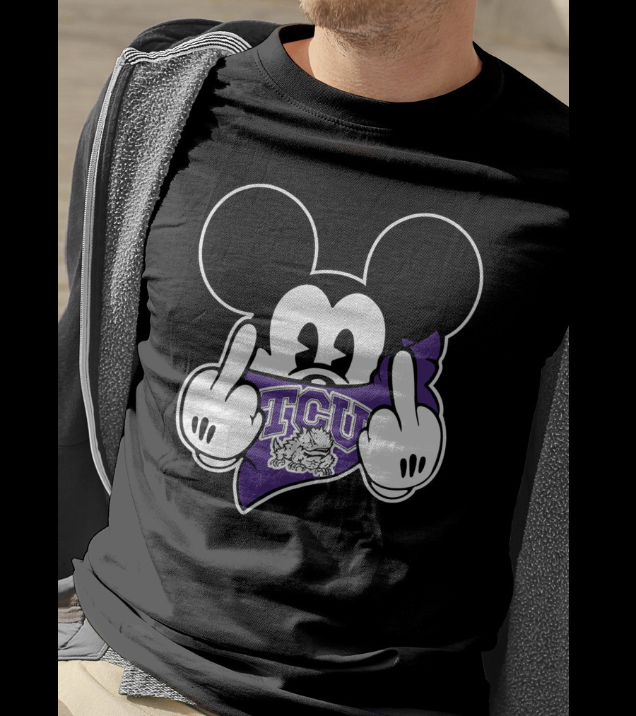 TCU Horned Frogs Mickey Logo With Gesture T-Shirt