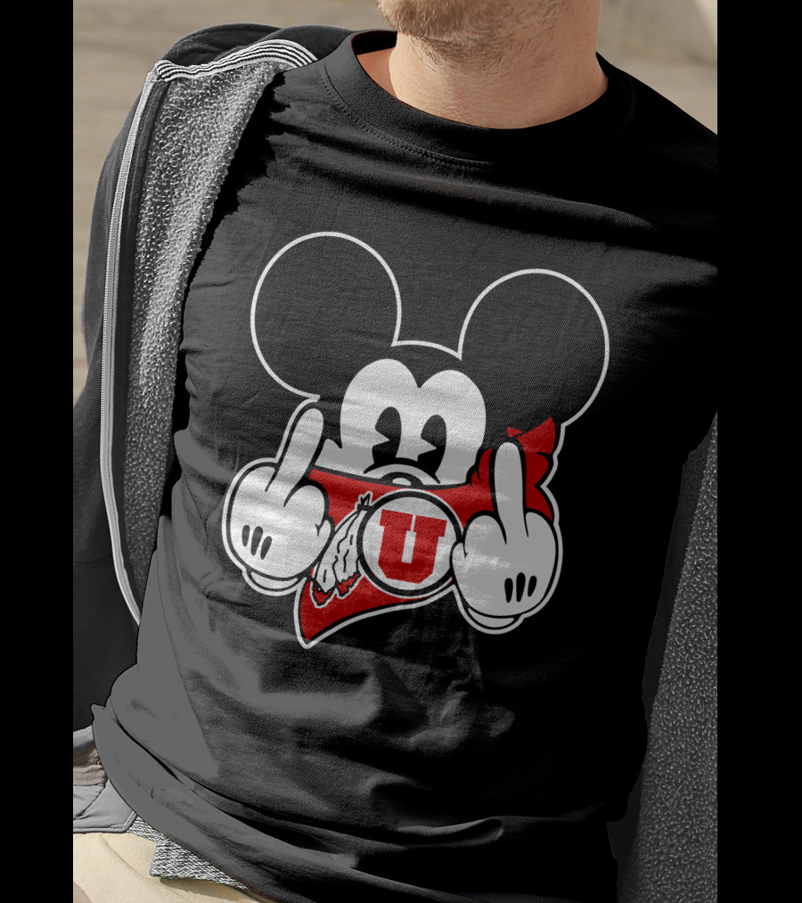 Utah Utes Red Bandana Mickey T-Shirt