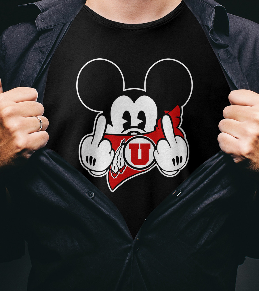 Utah Utes Red Bandana Mickey T-Shirt