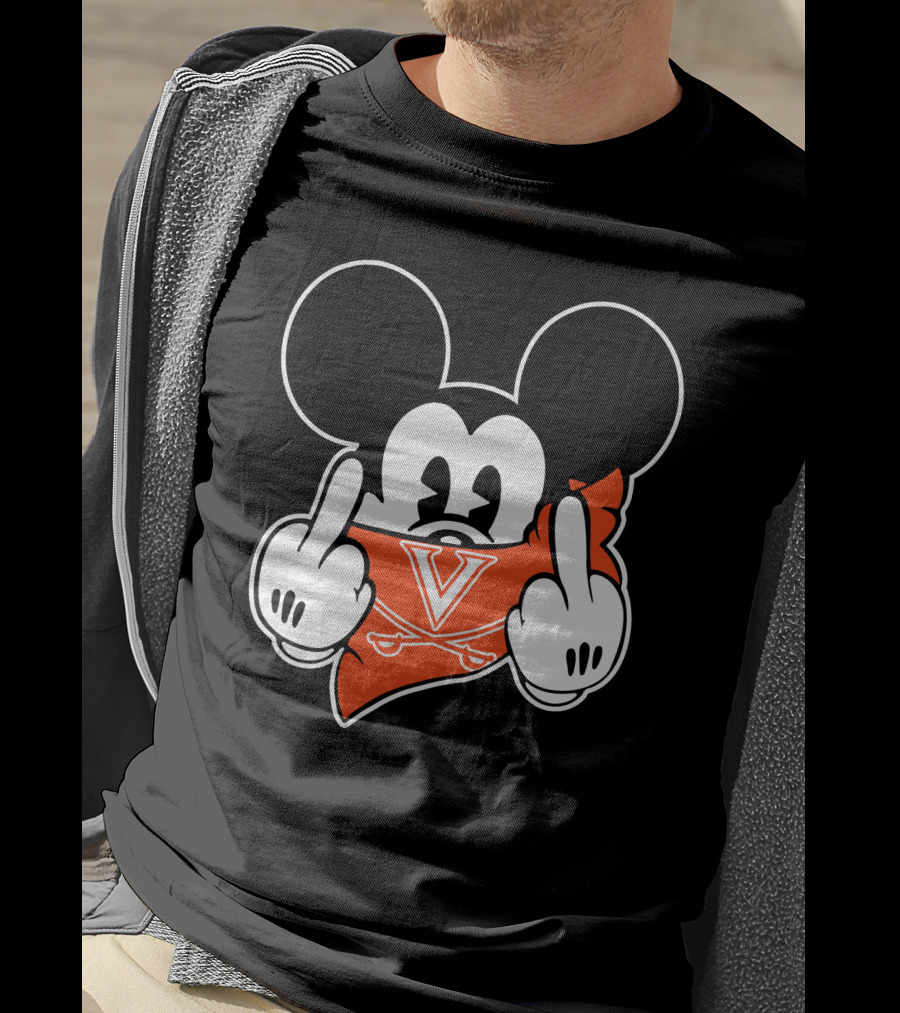 Virginia Cavaliers Mickey Mouse Middle Fingers T-Shirt