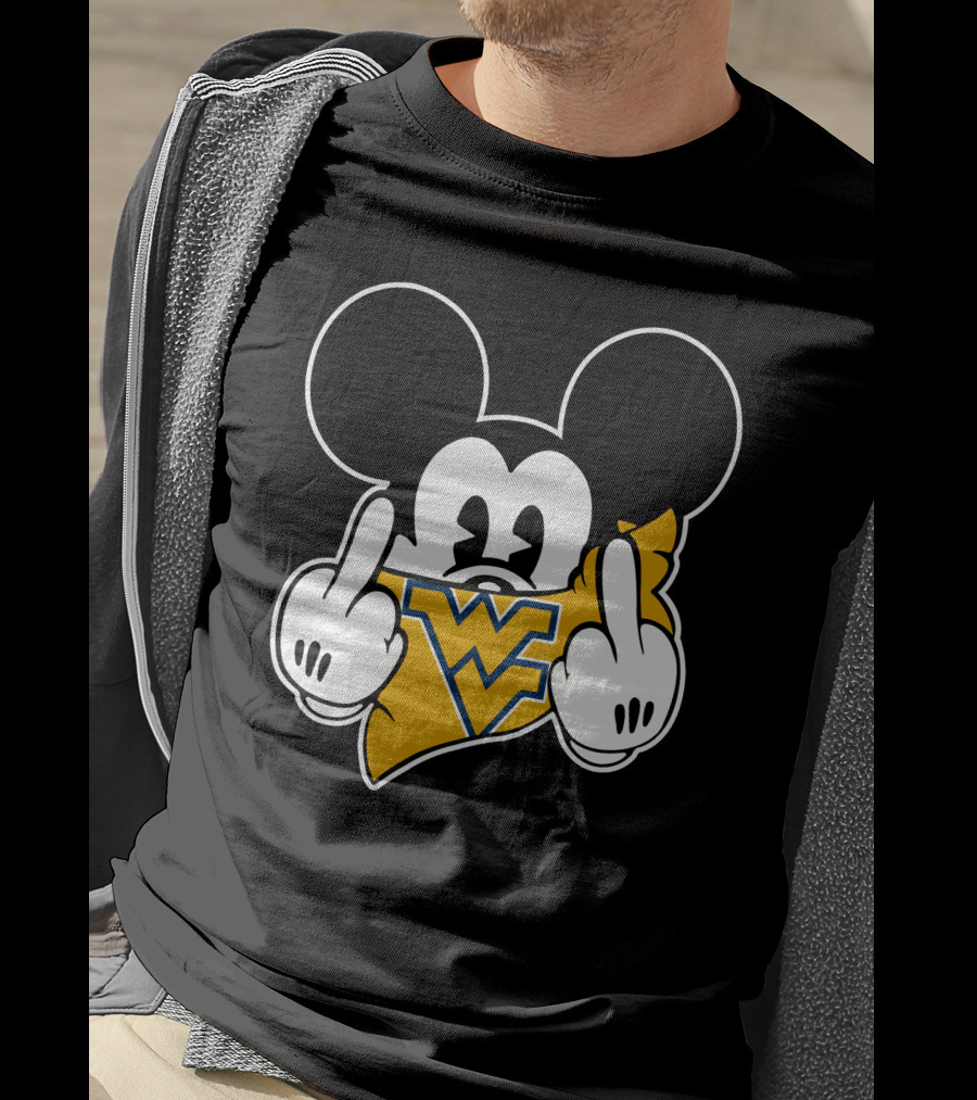 West Virginia Mountaineers Mickey Wv Bandana Gesture T-Shirt