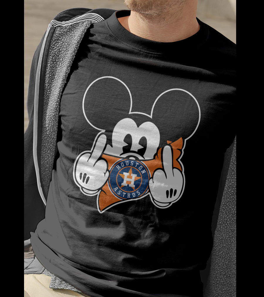 Houston Astros Mickey Icon With Bold Gesture T-Shirt