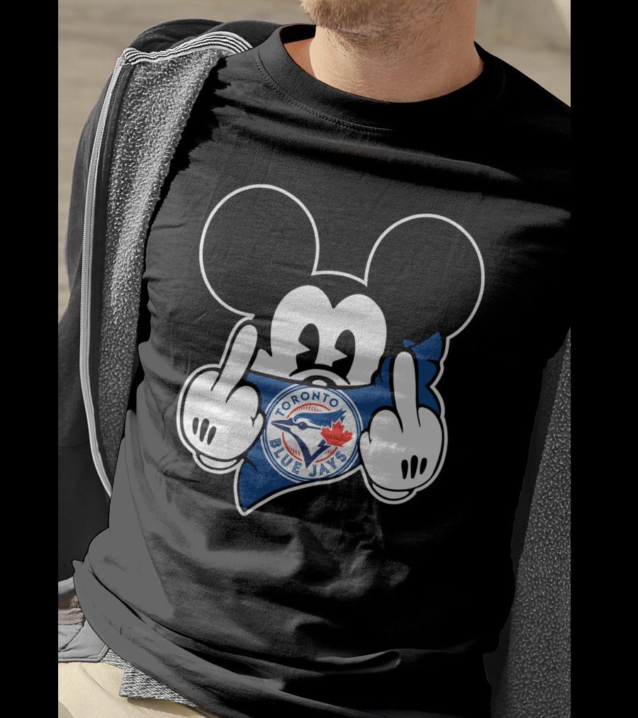 Toronto Blue Jays Mickey Mouse Middle Finger T-Shirt