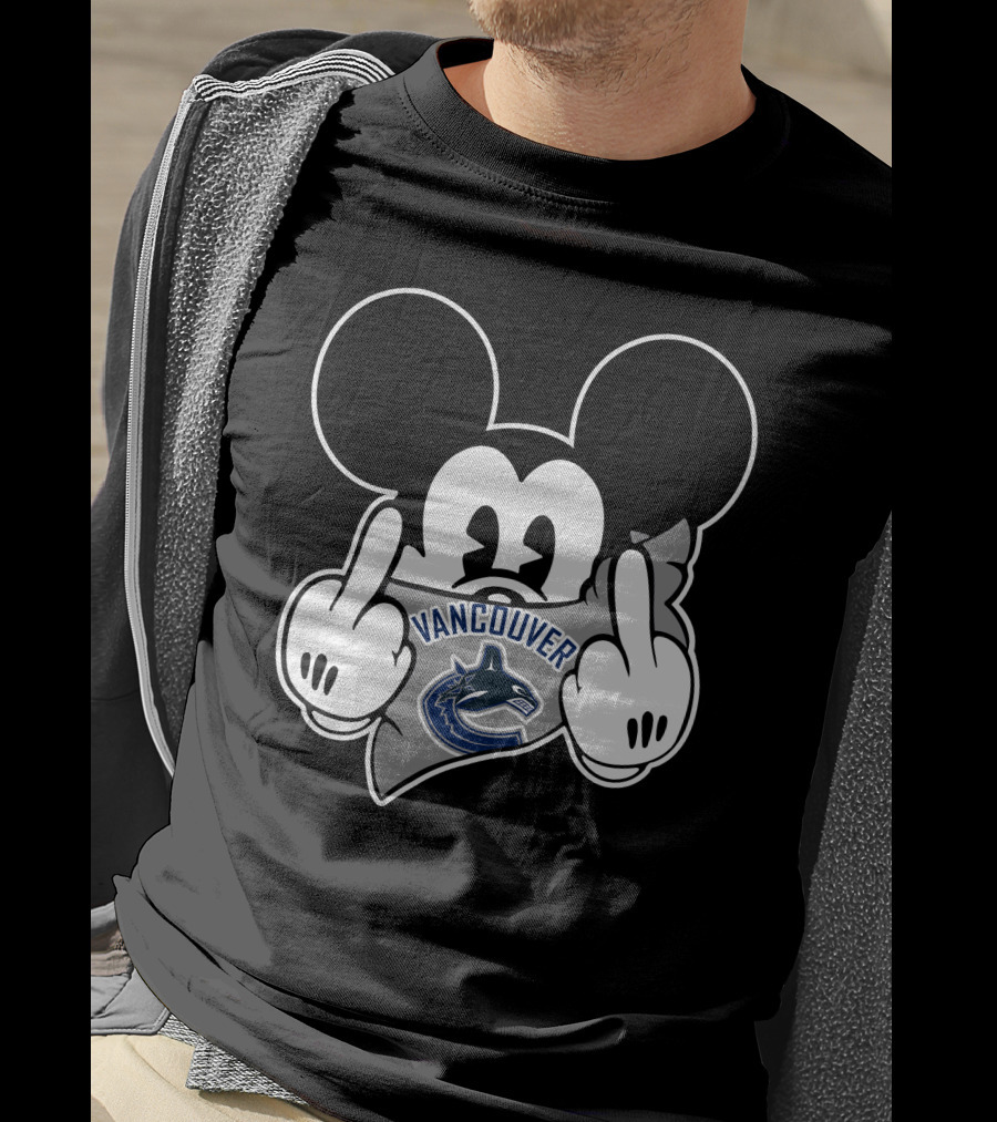 Vancouver Canucks Mickey Mouse Middle Finger T-Shirt