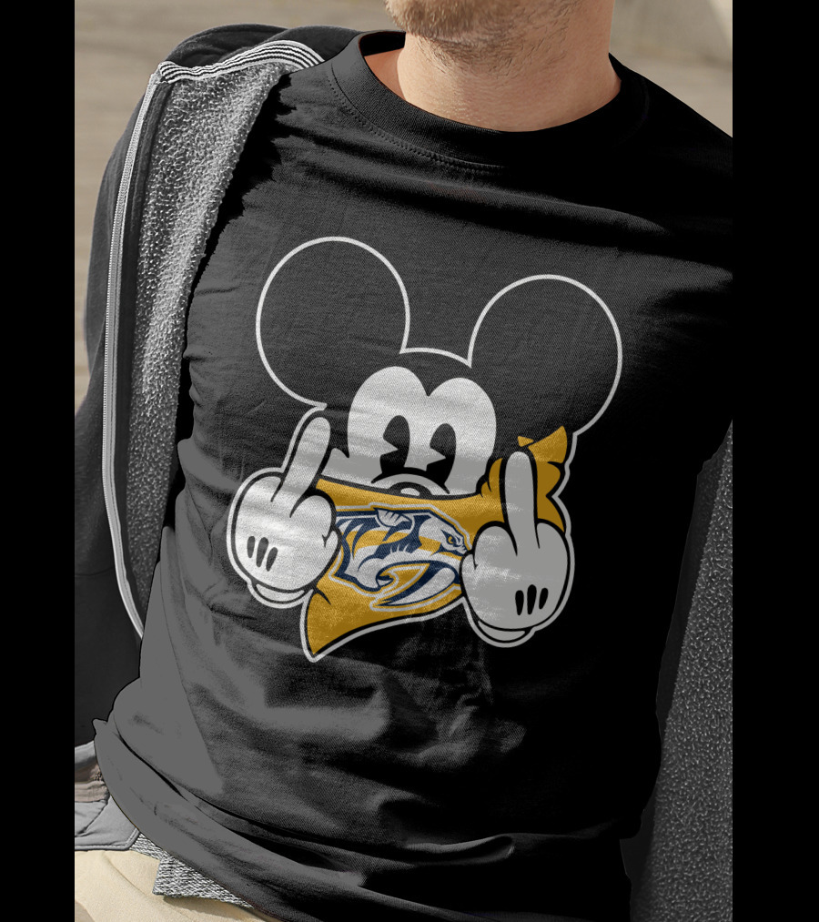 Nashville Predators Mickey Mouse Middle Finger T-Shirt