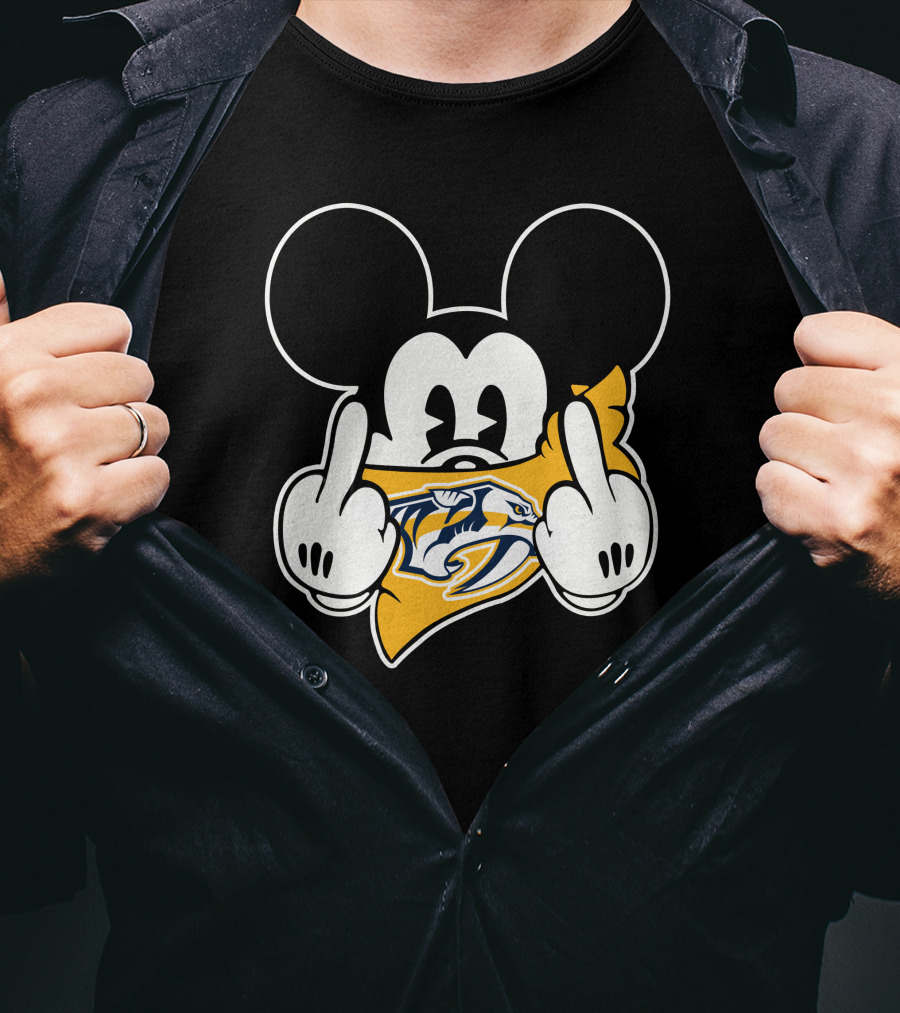 Nashville Predators Mickey Mouse Middle Finger T-Shirt