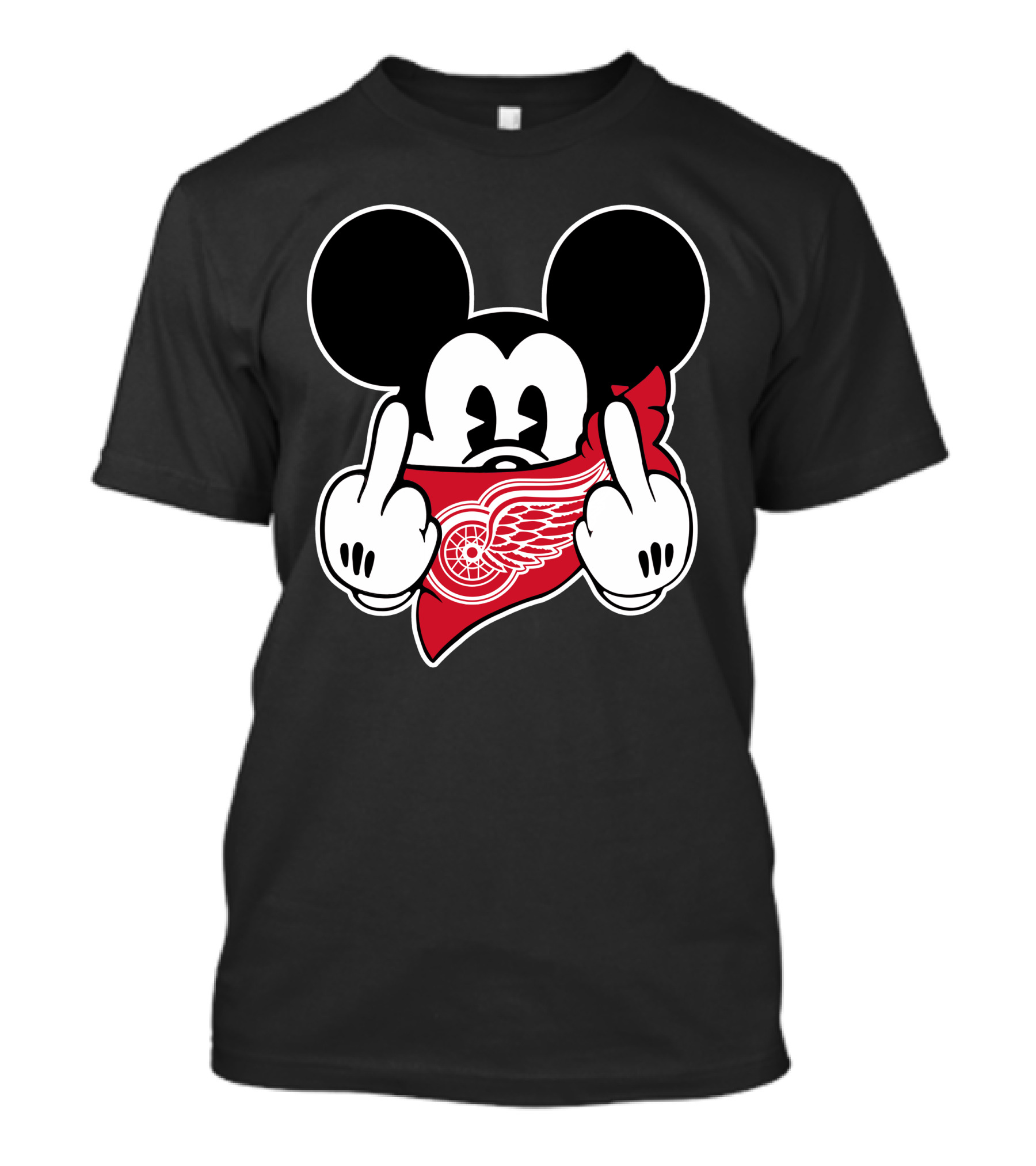 Red Wings Mickey Middle Finger T-Shirt