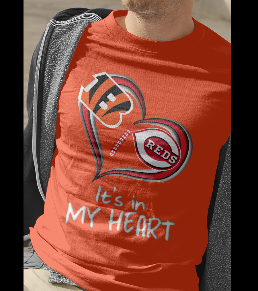 Bengals Reds It's In My Heart T-Shirt
