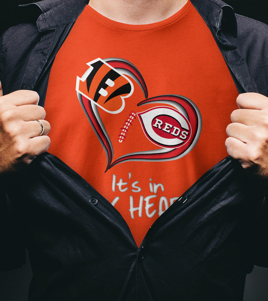Bengals Reds It's In My Heart T-Shirt