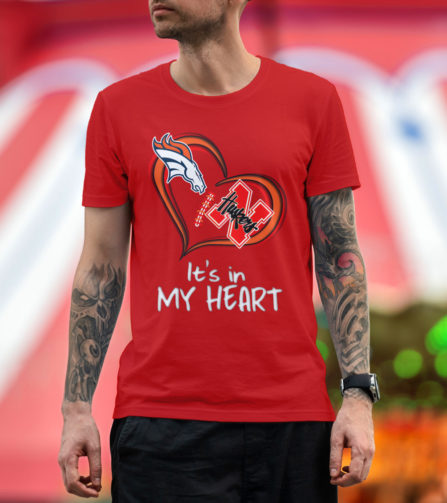 Broncos Huskers It's in My Heart T-Shirt