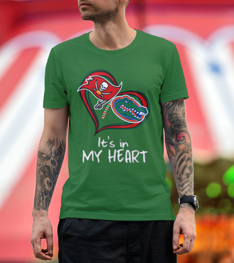 Tampa Bay Buccaneers And Florida Gators It's In My Heart T-Shirt