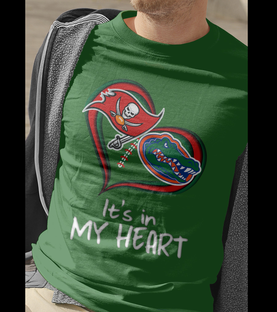 Tampa Bay Buccaneers And Florida Gators It's In My Heart T-Shirt