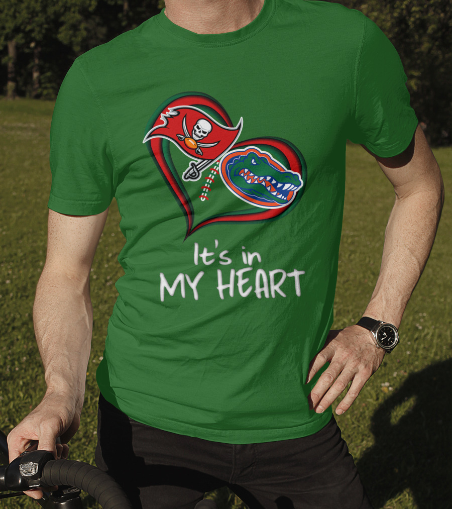 Tampa Bay Buccaneers And Florida Gators It's In My Heart T-Shirt