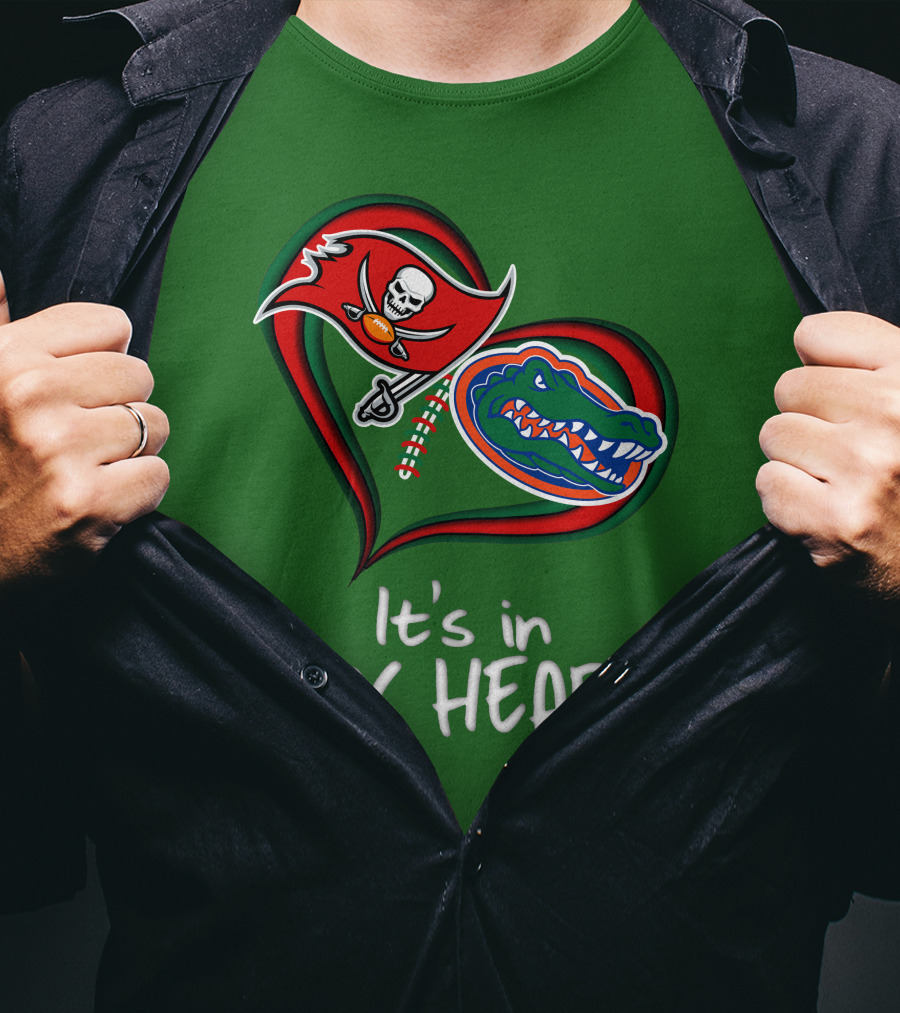 Tampa Bay Buccaneers And Florida Gators It's In My Heart T-Shirt