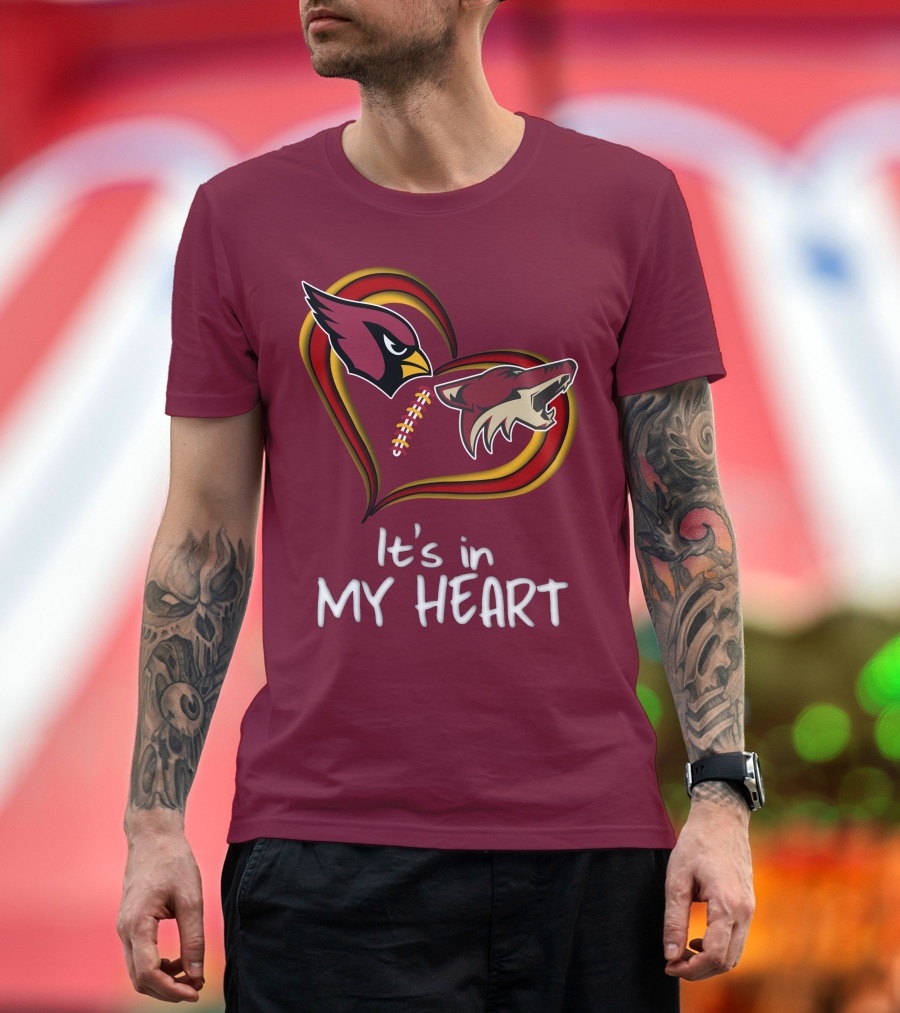 Arizona Cardinals Coyotes It's in My Heart T-Shirt