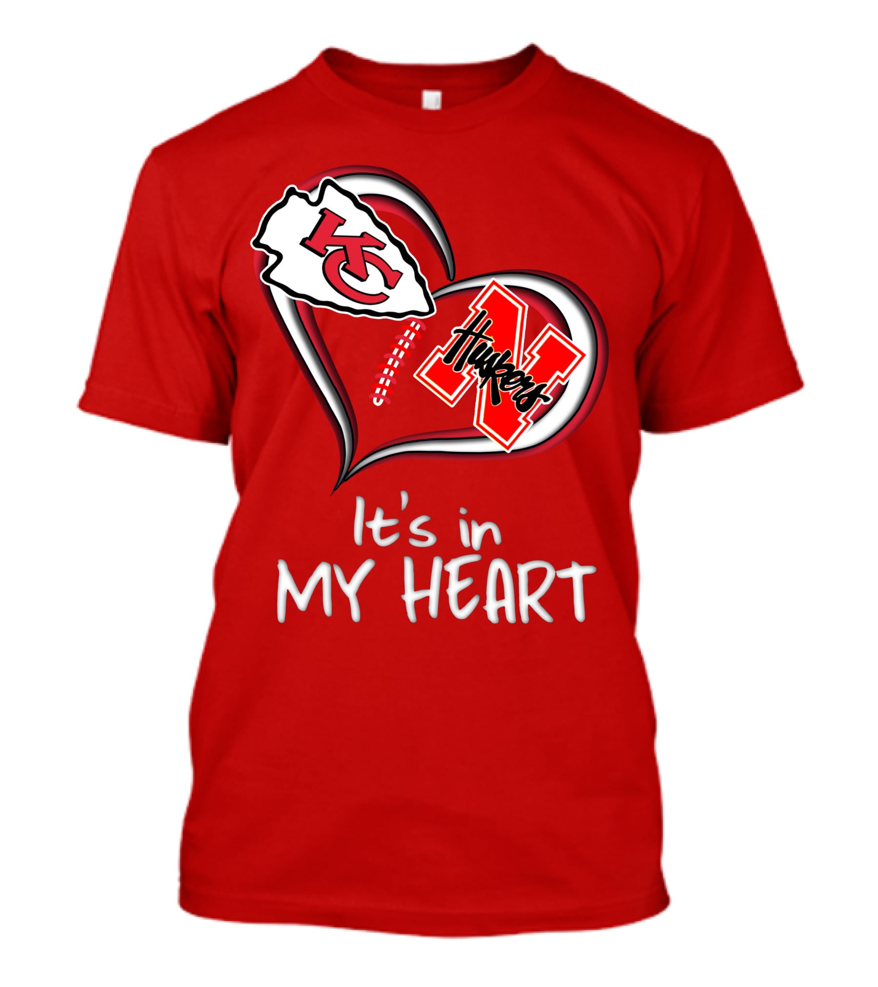 Kansas City Chiefs Nebraska Huskers It's In My Heart T-Shirt