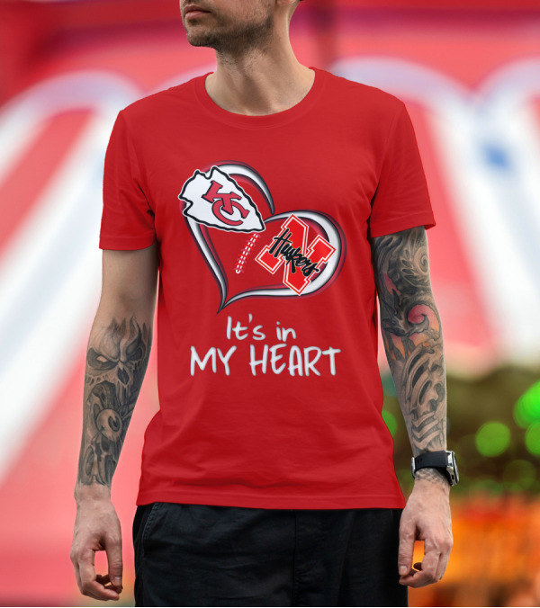 Premium T-Shirt: Kansas City Chiefs Nebraska Huskers It's In My Heart T-Shirt Kansas City Chiefs Nebraska Huskers It's In My Heart T-Shirt