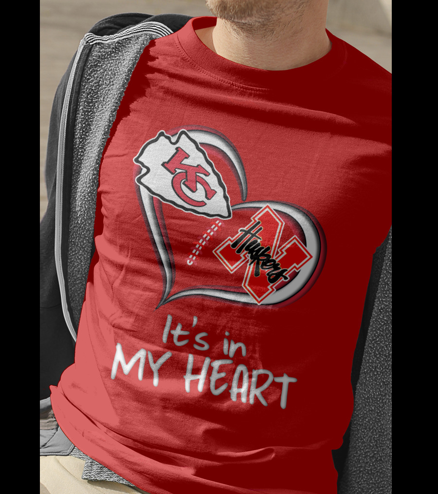 Kansas City Chiefs Nebraska Huskers It's In My Heart T-Shirt