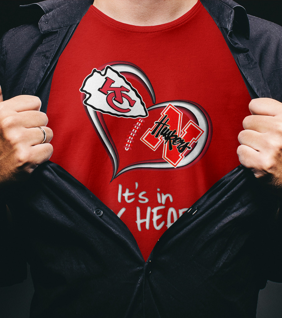 Kansas City Chiefs Nebraska Huskers It's In My Heart T-Shirt