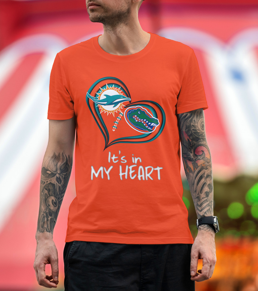 Miami Dolphins Florida Gators It's in My Heart T-Shirt