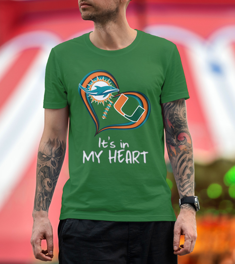 Dolphins Hurricanes It's in My Heart T-Shirt