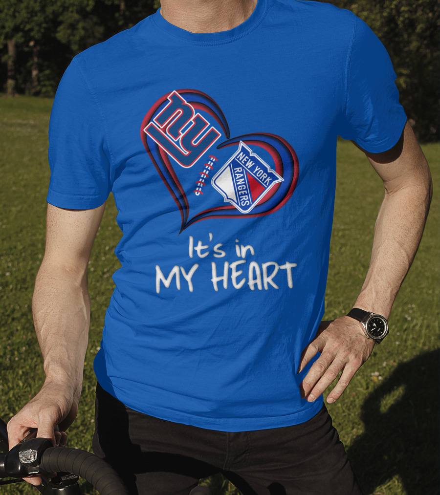 New York Giants And Rangers It's In My Heart T-Shirt