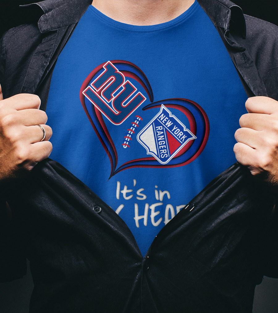 New York Giants And Rangers It's In My Heart T-Shirt