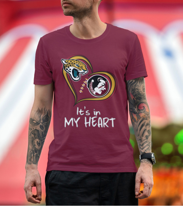 Premium T-Shirt: Jaguars Seminoles It's in My Heart T-Shirt Jaguars Seminoles It's in My Heart T-Shirt