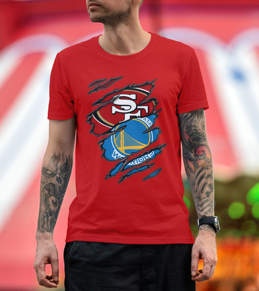 San Francisco 49ers Golden State Warriors Logos T-Shirt