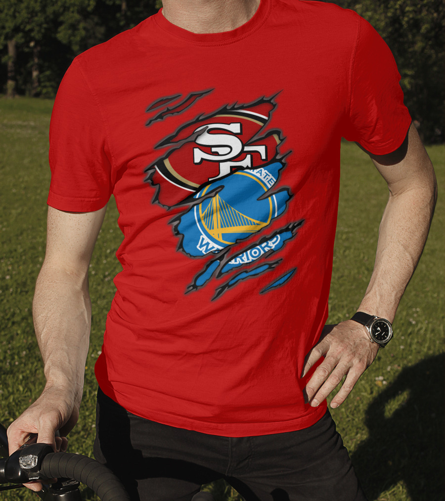 San Francisco 49ers Golden State Warriors Logos T-Shirt