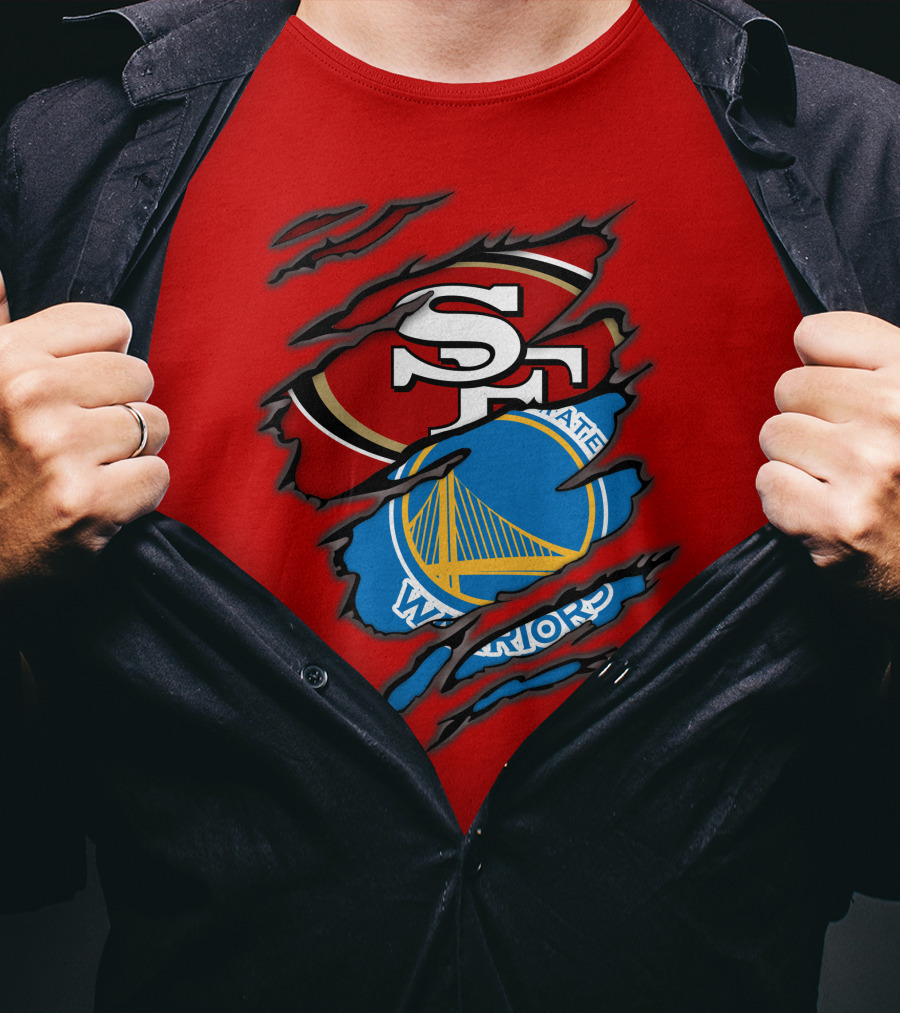 San Francisco 49ers Golden State Warriors Logos T-Shirt
