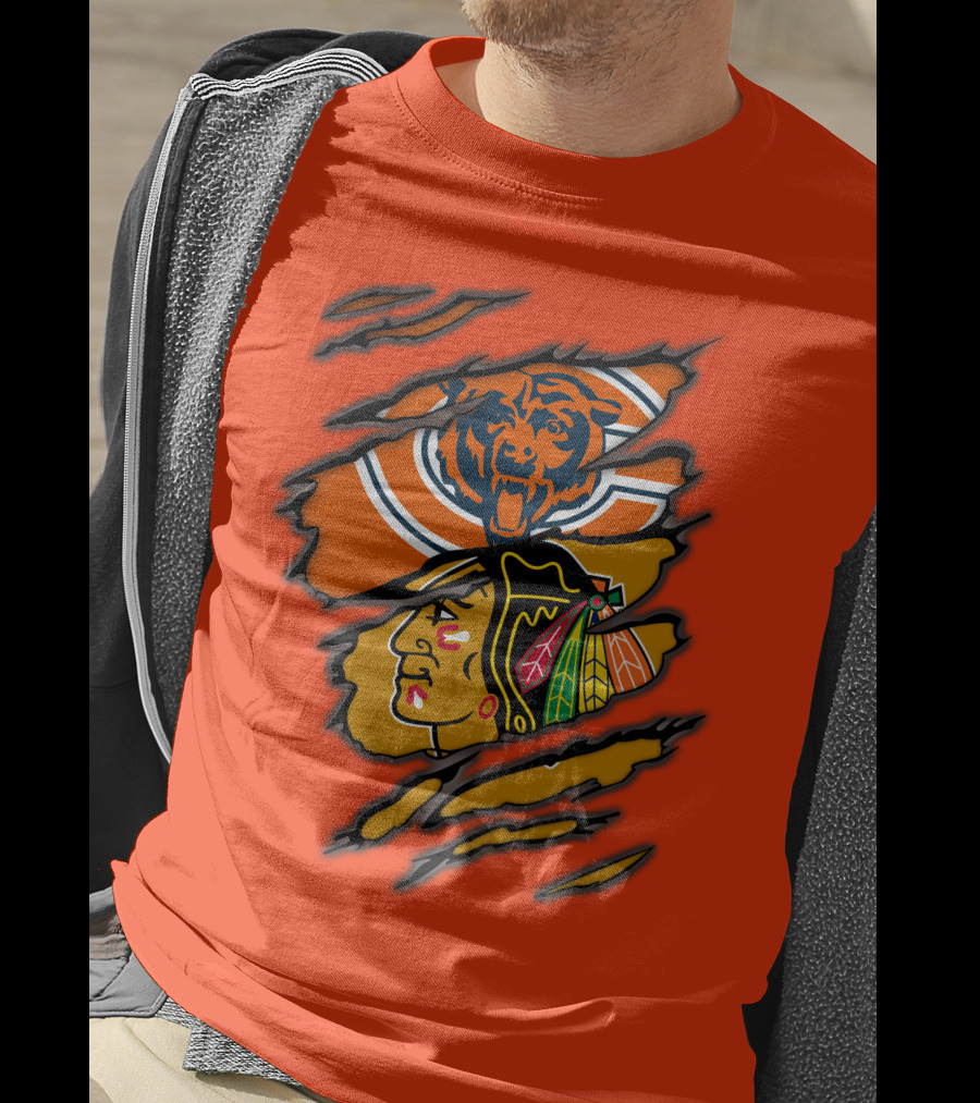 Bears Blackhawks NFL NHL Crossover T-Shirt