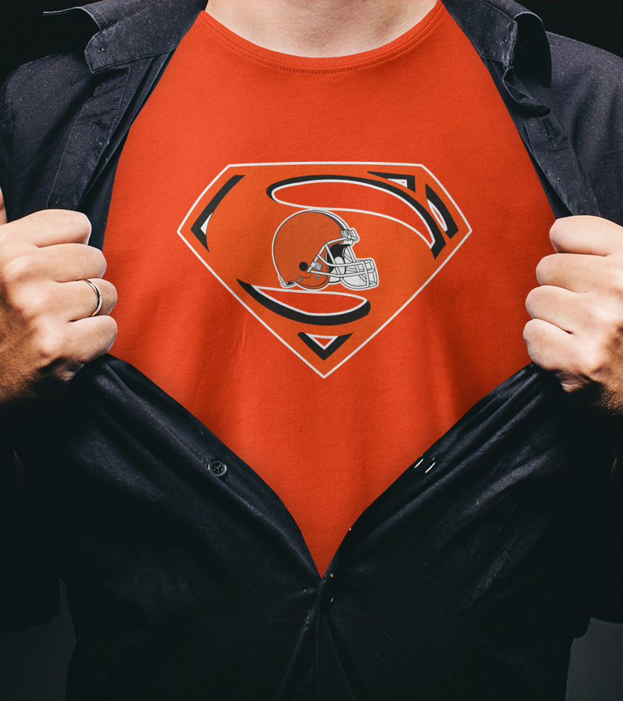 Cleveland Browns Football Helmet Superhero T-Shirt