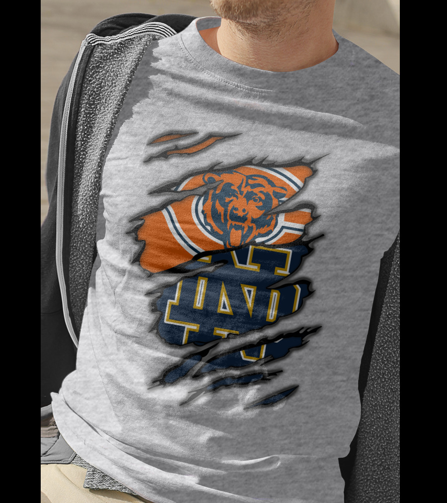 Chicago Bears Notre Dame Fighting Irish Crossover T-Shirt