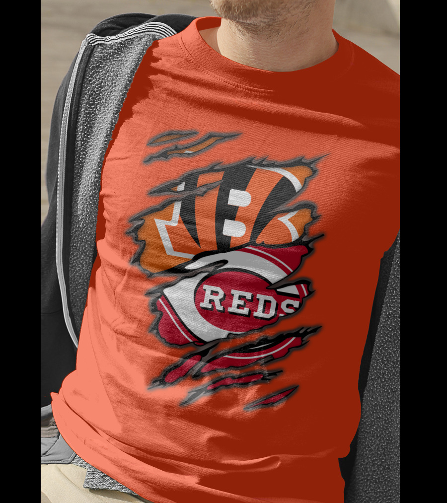 Bengals Reds Cincinnati Sports Claw Marks T-Shirt