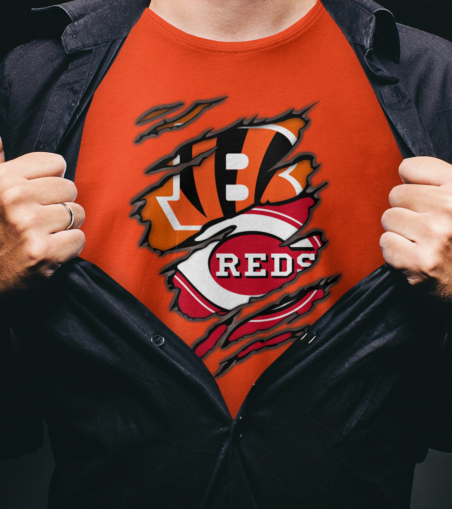 Bengals Reds Cincinnati Sports Claw Marks T-Shirt