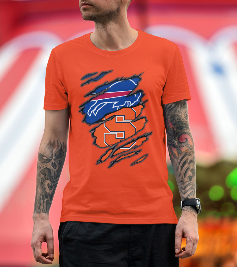 Buffalo Bills Syracuse University Orange Logo Combination T-Shirt