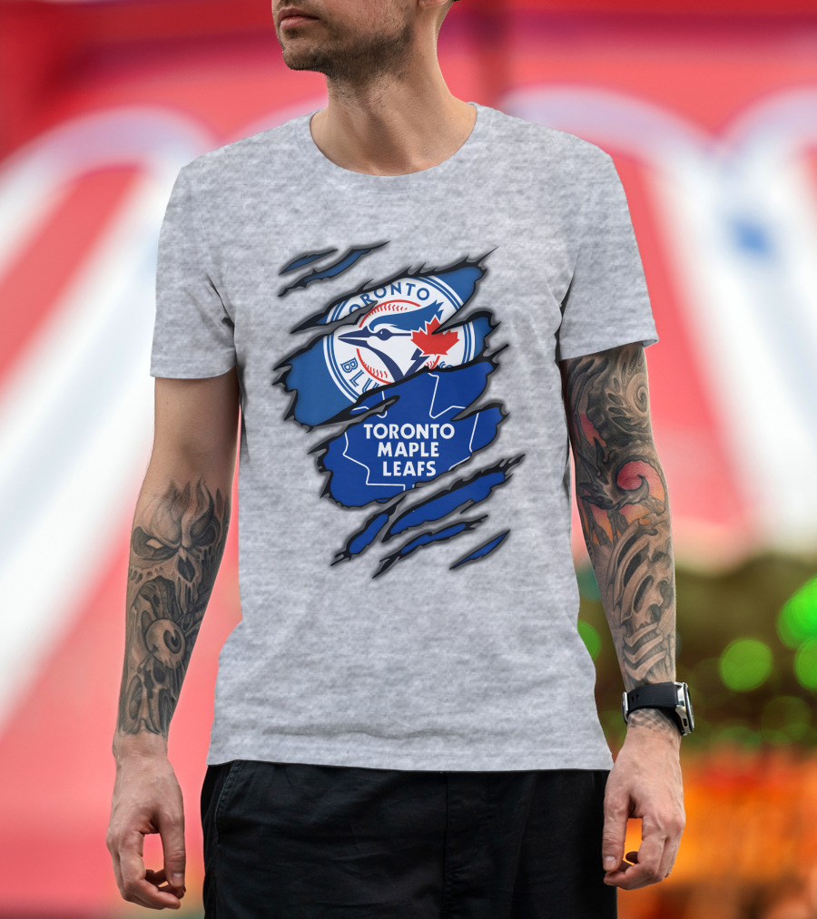 Toronto Blue Jays Maple Leafs Ripped Claw Marks T-Shirt