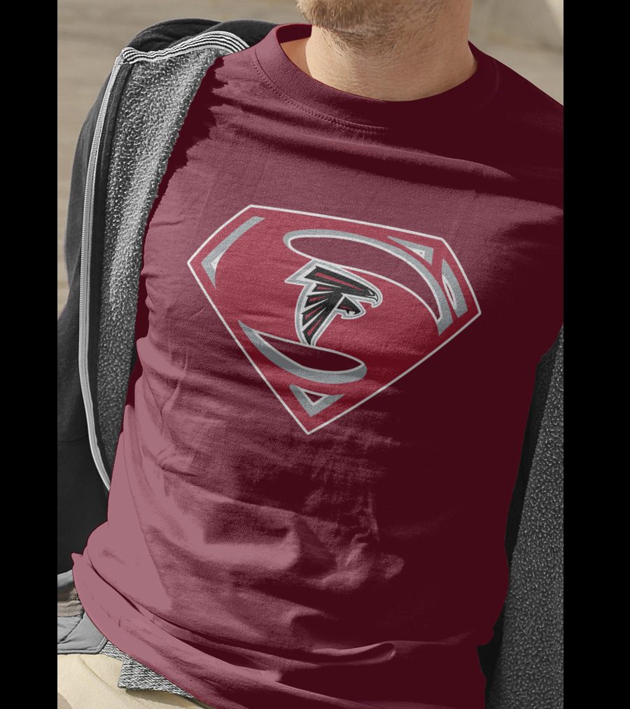 Atlanta Falcons Super Man Logo Combination T-Shirt