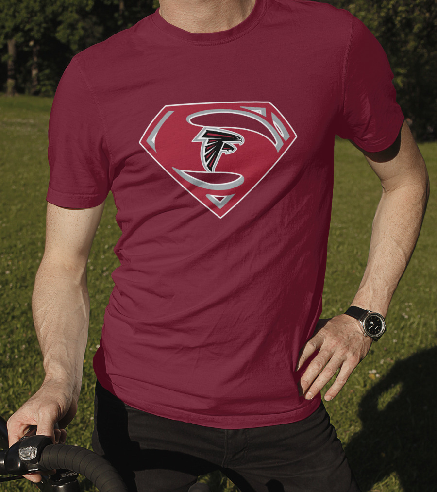 Atlanta Falcons Super Man Logo Combination T-Shirt