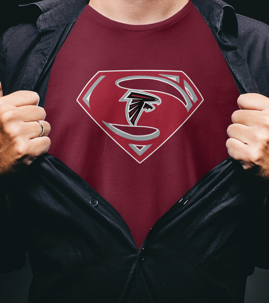 Atlanta Falcons Super Man Logo Combination T-Shirt