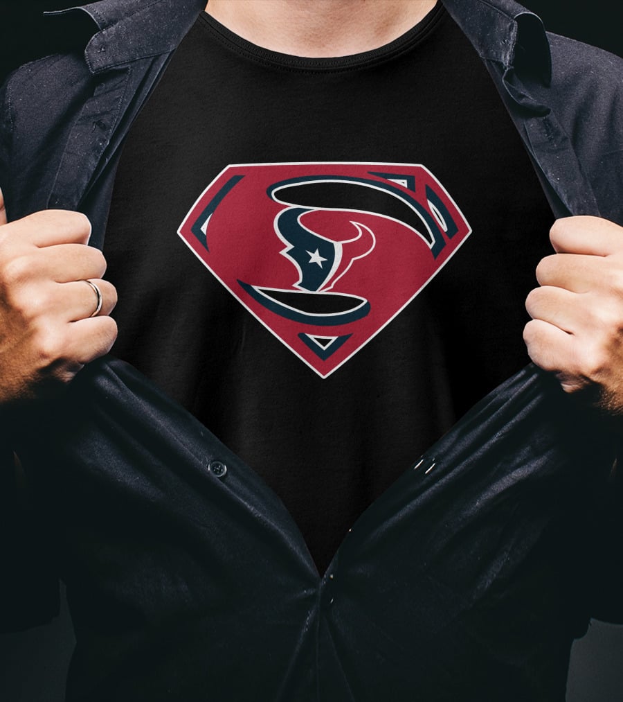 Houston Texans Superman Logo Fusion T-Shirt