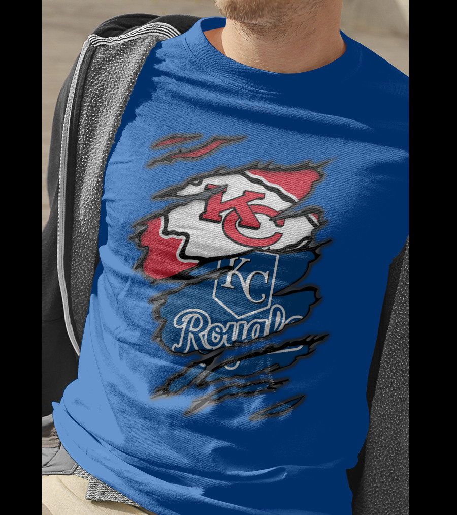 Kansas City Chiefs Royals KC Logo Mashup T-Shirt
