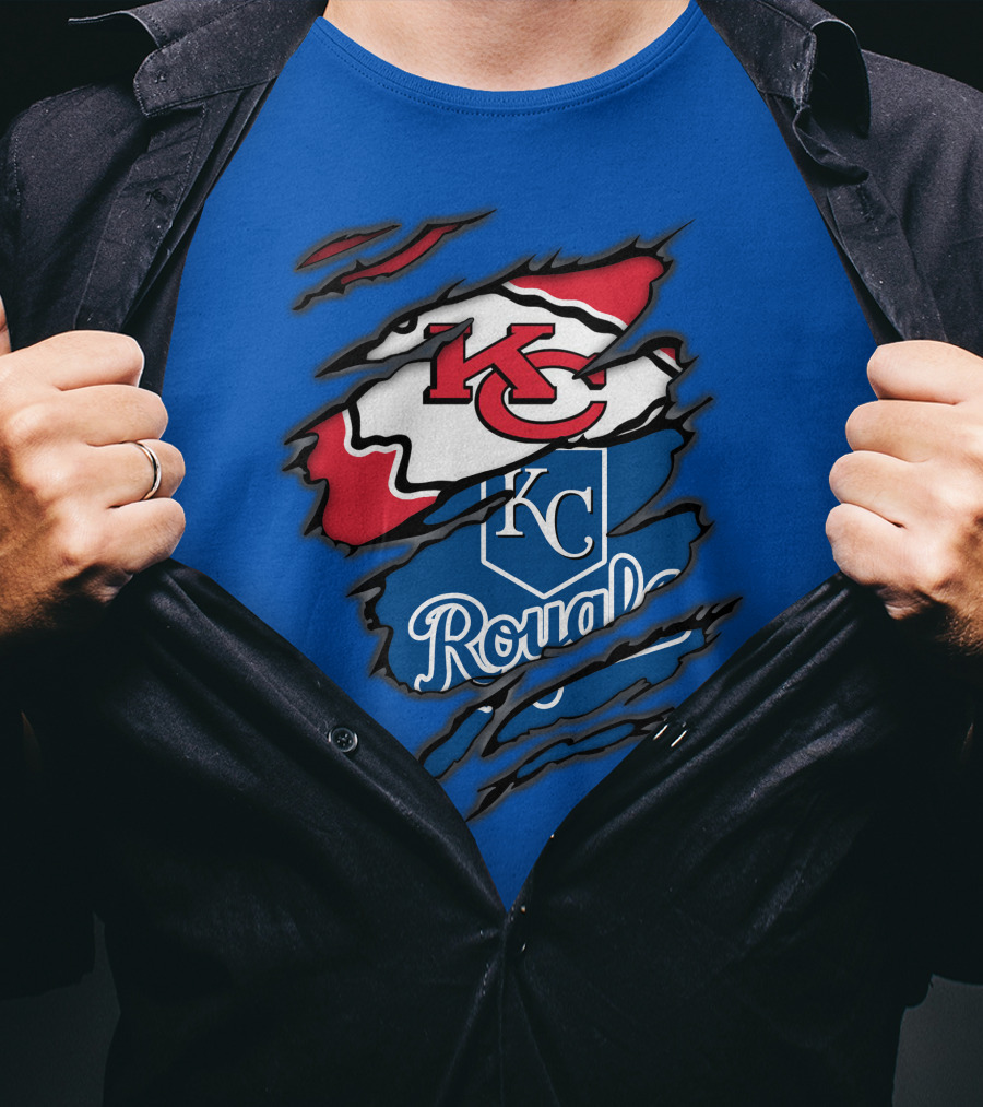 Kansas City Chiefs Royals KC Logo Mashup T-Shirt