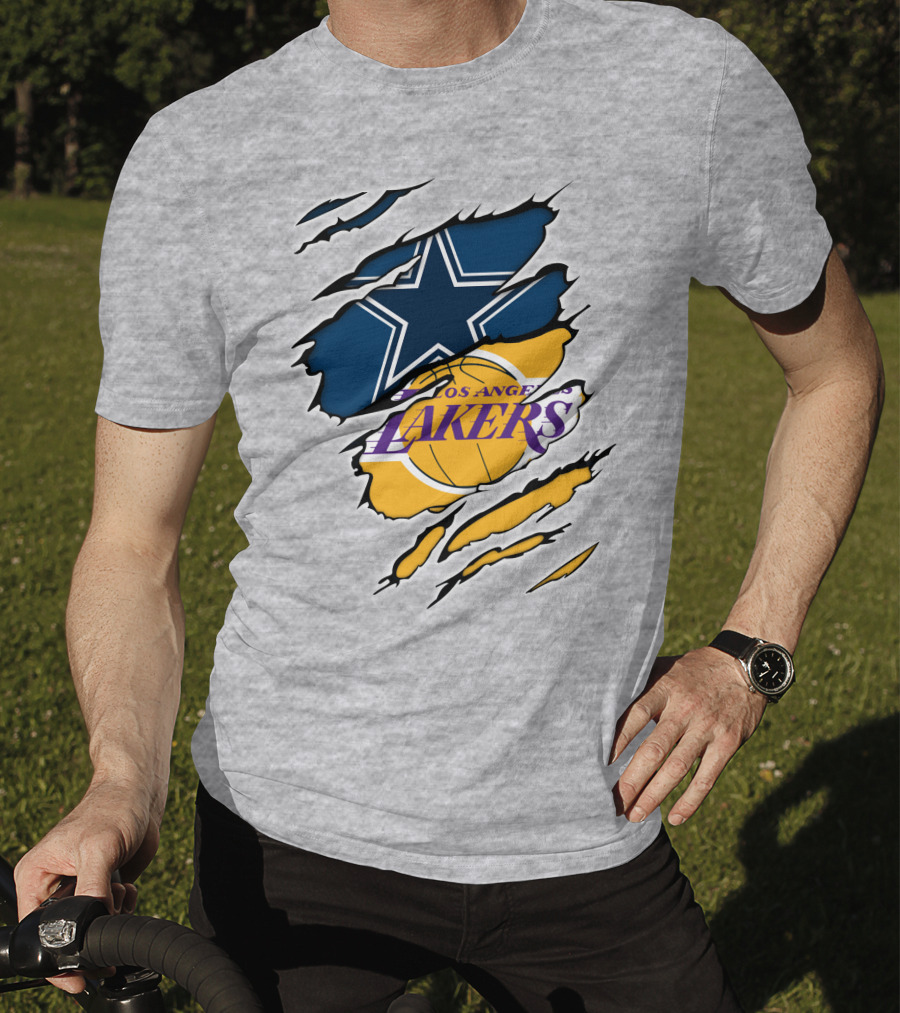 Dallas Cowboys Los Angeles Lakers Logo Mashup T-Shirt